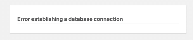 WordPress error establishing a database connection