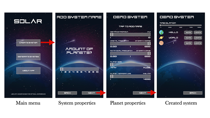 User interface of the SolAR app